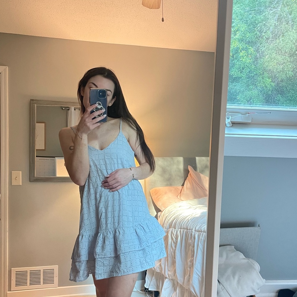 Light Blue Crochet Dress